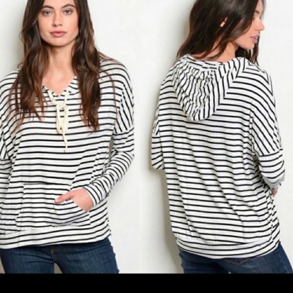 143rd Style House Lightweight Striped Hoodie NWT